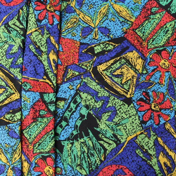 Truffles vintage 80' button down blouse top abstract retro print petite S M - Picture 7 of 7